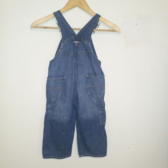 OshKosh B'Gosh Denim Bib Overalls-Size 2T-Pocket-Adjustable Straps-Brooklyn Wash - Picture 6 of 11